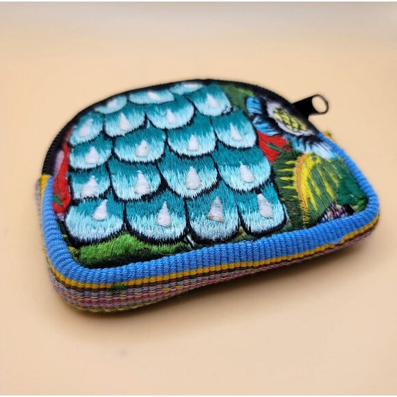 Handmade Guatamalan Embroidered Coin Pouch With Zipper sm2013 - Picture 2 of 6